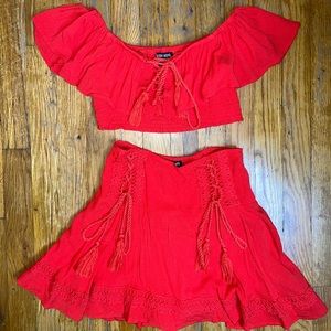 Fashion Nova Havana Matching Skirt Set XS